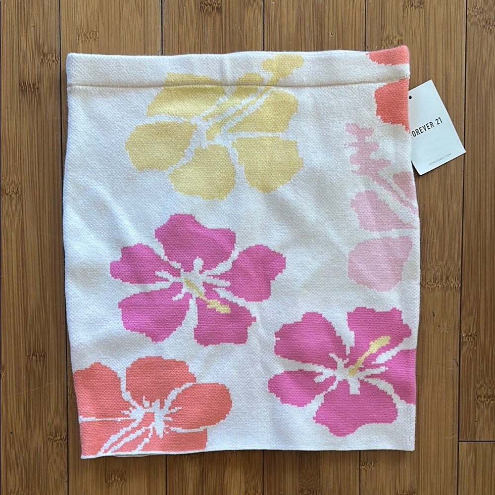 Forever 21 Pink and Orange Mini Pencil Skirt